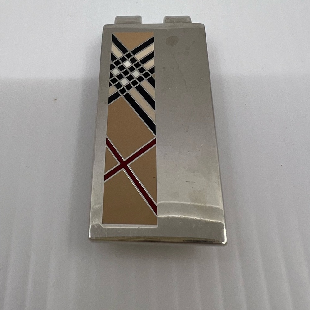 Burberry Silver-Tone Wide Nova-Check-Patterned Tie Bar